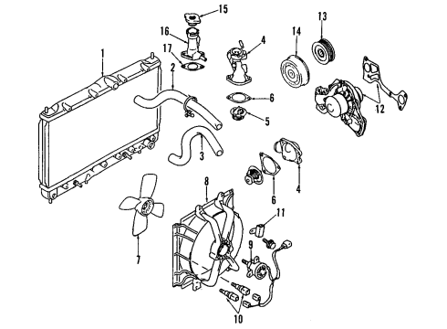 1991 Mitsubishi 3000GT Anti-Lock Brakes TENSIONER-Belt Diagram for MD318474