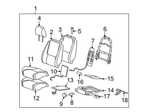 2009 Chevrolet Equinox Heated Seats Seat Cushion Heater Diagram for 19150203