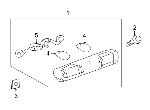 2010 Hummer H3T High Mount Lamps Lamp Asm-High Mount Stop & Cargo Diagram for 25890530