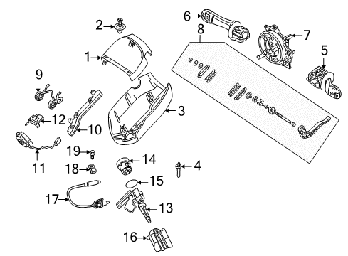 2000 BMW 323Ci Switches Adjust-Lever Diagram for 32301095299