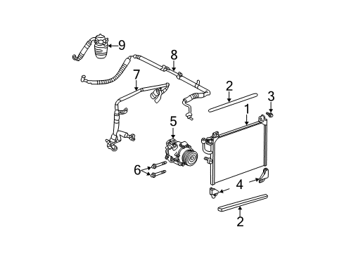 2002 GMC Envoy Air Conditioner Tube, A/C Evaporator Diagram for 15064837