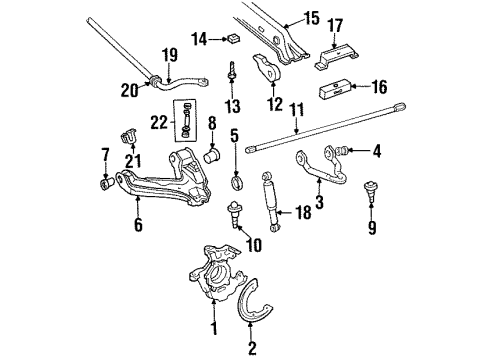 1990 GMC C1500 Front Suspension Components, Lower Control Arm, Upper Control Arm, Stabilizer Bar Clamp, Front Stabilizer Shaft Insulator Diagram for 15538492