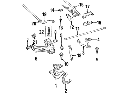 1990 GMC C1500 Front Suspension Components, Lower Control Arm, Upper Control Arm, Stabilizer Bar Bolt -Hexagon-Pointed (Patch) Diagram for 14041596