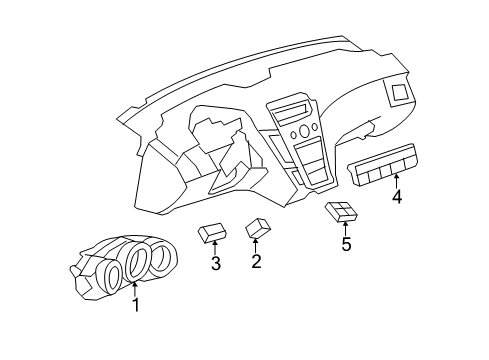 2014 Cadillac CTS Cluster & Switches Cluster Assembly Diagram for 20898910