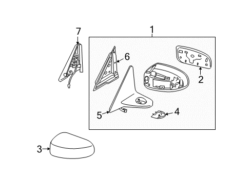 2012 Infiniti G37 Outside Mirrors Glass - Mirror, LH Diagram for 96366-JK61B