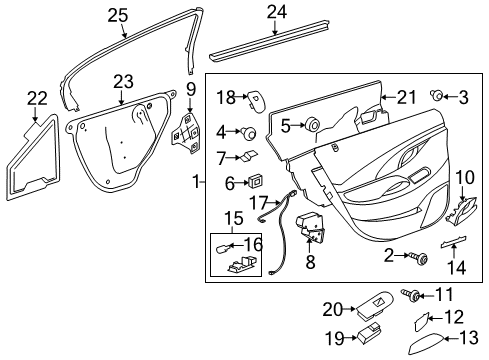 2012 Buick LaCrosse Interior Trim - Rear Door Upper Molding Diagram for 20900033