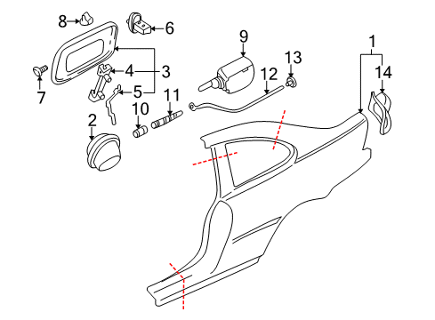 2006 BMW M3 Quarter Panel & Components Hinge Diagram for 51172695527