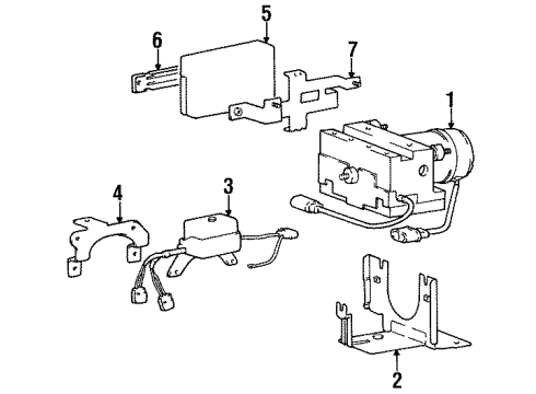 1997 Hyundai Accent ABS Components Bracket-Hydraulic Module"A" Diagram for 58960-22300