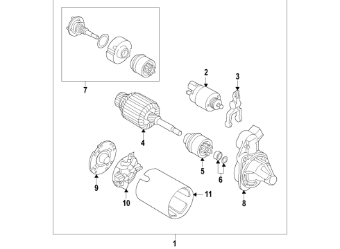 2020 Hyundai Kona Starter Stopper Kit-Starter Pinion Diagram for 36102-11140