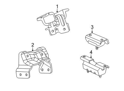 2006 GMC Sierra 2500 HD Engine & Trans Mounting Mount Bracket Diagram for 15113854