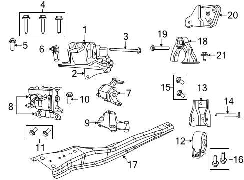 2017 Jeep Patriot Engine & Trans Mounting Bolt-HEXAGON FLANGE Head Diagram for 6509040AA