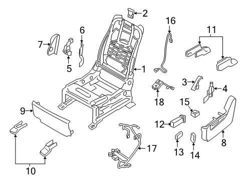 2017 Infiniti QX80 Power Seats Switch Assembly-Front Seat, LH Diagram for 87066-1LD8A