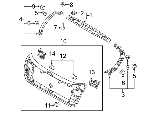 2015 Kia Forte5 Interior Trim - Lift Gate Hanger Assembly-Luggage Net Diagram for 81732-2V000