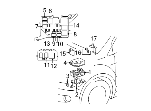 2005 Scion xB Powertrain Control Ecm Ecu Engine Control Module Diagram for 89666-52370