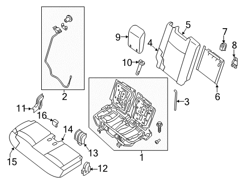 2017 Nissan Pathfinder Third Row Seats Pad-Jump Seat Diagram for 89311-3JA0A