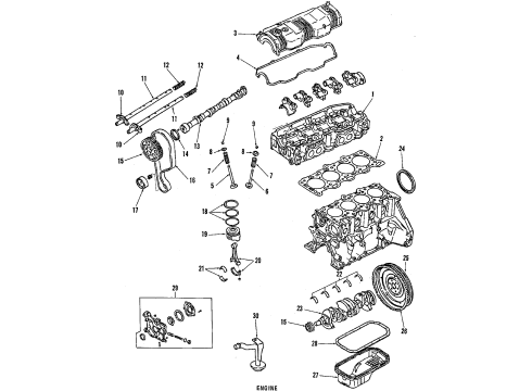 1986 Chevrolet Spectrum Engine Parts, Mounts, Cylinder Head & Valves, Camshaft & Timing, Oil Pan, Oil Pump, Crankshaft & Bearings, Pistons, Rings & Bearings Belt, Timing Diagram for 94479523