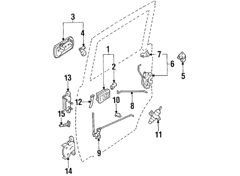 1990 Toyota 4Runner Rear Door - Lock & Hardware Hinge Check Strap Diagram for 68630-35020