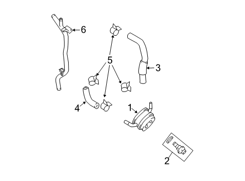 2008 Lexus GX470 Engine Oil Cooler Clip Diagram for 90467-20011