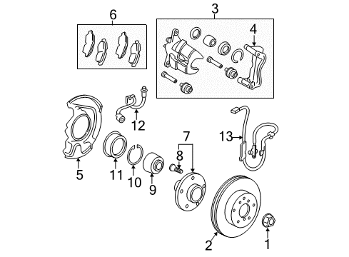 2011 Toyota Camry Anti-Lock Brakes Mounting, Front Disc Brake Cylinder, LH Diagram for 47722-33340