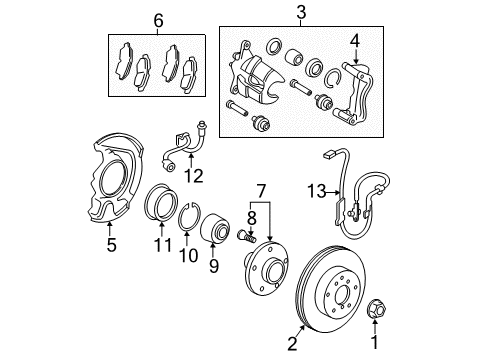 2007 Toyota Camry Front Brakes Brake Pads Seal Kit Diagram for 04478-33130