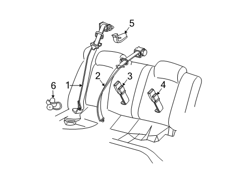 2008 Buick LaCrosse Seat Belt Latch Diagram for 19168784