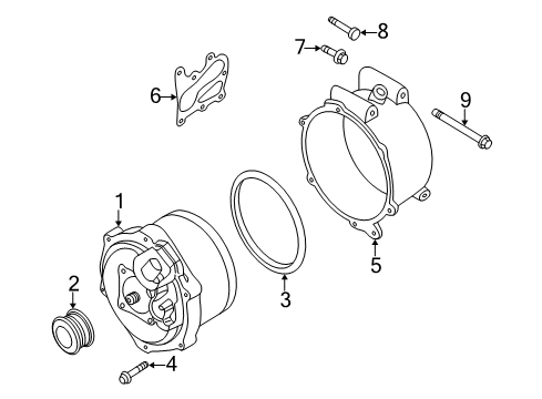 2002 BMW 745Li Alternator Pulley Alternator Diagram for 12317507743