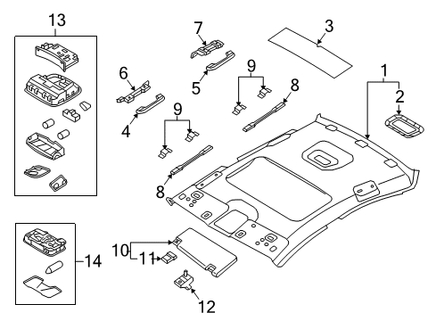 2018 Hyundai Sonata Interior Trim - Roof Room Lamp Assembly Diagram for 92850-C2200-ZPP