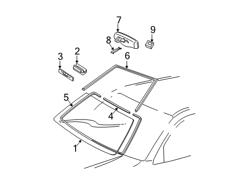 2008 Lexus RX350 Wiper & Washer Components Glass Dam Diagram for 90998-91003