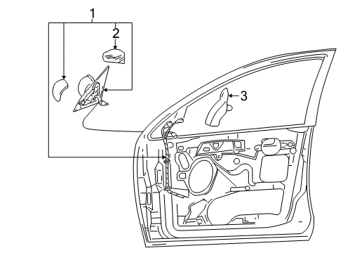 2002 Ford Focus Outside Mirrors Cover Diagram for 2M5Z-17K709-FB