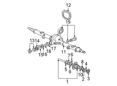 1999 Ford F-250 Super Duty Axle Housing - Rear Axle Housing Diagram for F81Z4010CB