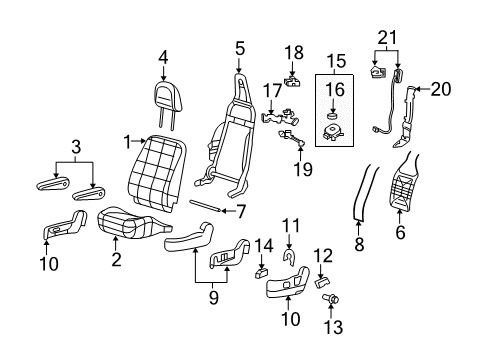 2004 Ford Freestar Power Seats Track Assembly Diagram for 3F2Z-1761711-CA