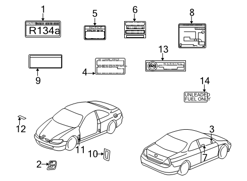 2005 Acura MDX Information Labels Label, Fuse (Passenger Side) Diagram for 38215-S3V-A02