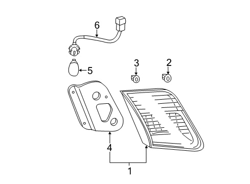 2010 Toyota Camry Bulbs Back Up Lamp Diagram for 81581-33170