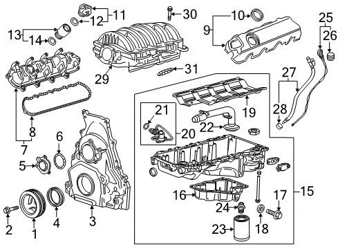 2018 Chevrolet Silverado 1500 Filters Timing Cover Diagram for 12652364