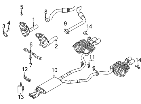 2020 Lincoln Aviator Exhaust Components Front Pipe Diagram for L1MZ-5G203-T