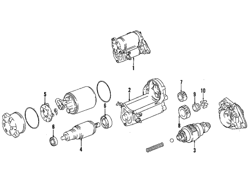 2002 Chevrolet Prizm Starter Starter Diagram for 94857220