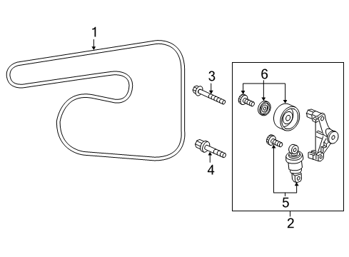 2020 Honda Civic Belts & Pulleys Bolt, Wash, 8X45 Diagram for 90007-59B-000