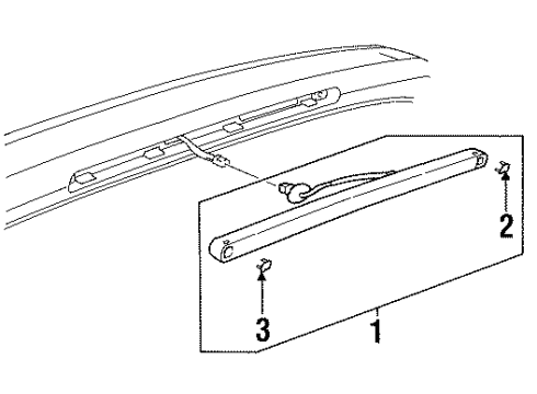 1996 Honda Civic del Sol High Mount Lamps Light Assy., High Mount Stop Diagram for 34270-SR2-A01