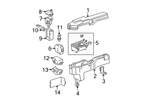 2001 Toyota Solara Electrical Components Cover, Relay Block, Lower, NO.3 Diagram for 82663-33020