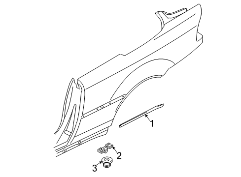 2002 BMW 325Ci Exterior Trim - Quarter Panel Moulding, Fender, Primed Rear Left Diagram for 51137001045