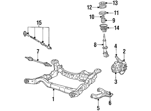 1986 Pontiac Fiero Rear Suspension Mounting Flex Hose Diagram for 18032128