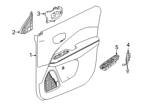 2017 Jeep Compass Interior Trim - Front Door Panel-Mirror Flag Diagram for 5US40DX9AB