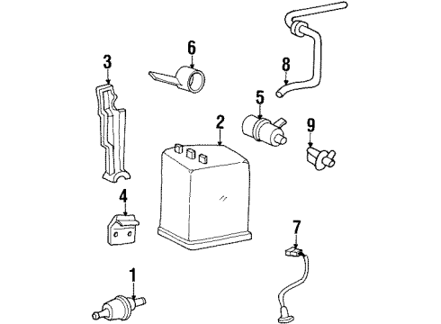 1997 Hyundai Tiburon Powertrain Control Bracket-Canister Diagram for 31450-29000