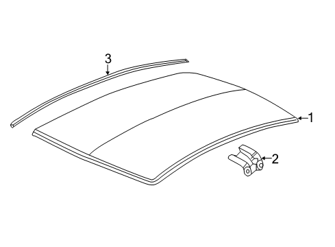 2015 Honda Civic Roof & Components, Exterior Trim Gusset, Roof Arch Diagram for 62146-TR0-A00ZZ