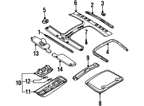 1991 Nissan 300ZX Interior Trim - Roof Lamp Assembly-Map Diagram for 26430-30P00