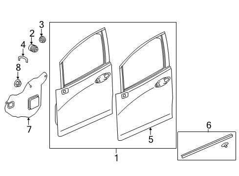 2016 Honda Fit Front Door Seal, FR. Door (Lower) Diagram for 72326-T5R-A01