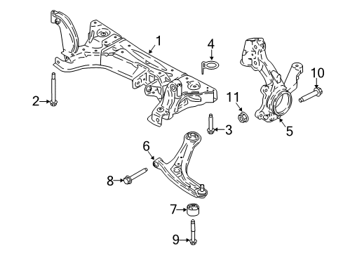 2019 Ford EcoSport Front Suspension Components, Lower Control Arm, Stabilizer Bar Spacer Diagram for 2S6Z-55S00-A