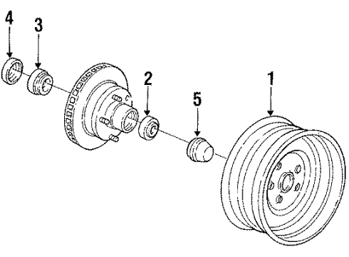 1984 Chevrolet Monte Carlo Wheels Hub Cap ASSEMBLY Diagram for 14018242