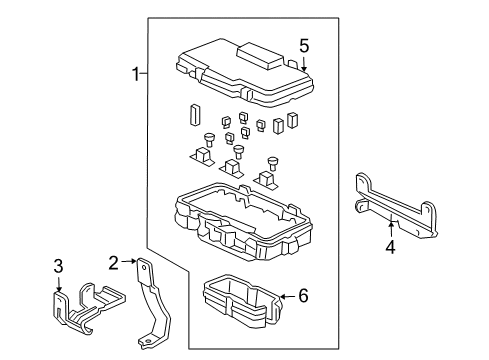 2004 Honda Civic Electrical Components Box Assembly, Relay Diagram for 38250-S5T-A02