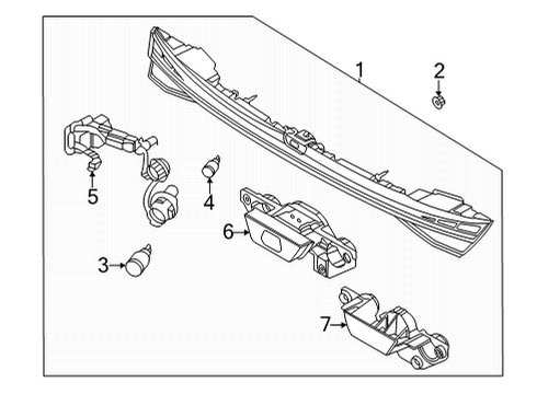 2021 Hyundai Elantra Backup Lamps Lamp Assembly-Center GARNISH Diagram for 92409-AA020